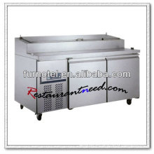 R097 2 Türen Fancooling Edelstahl Pizza Counter